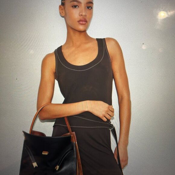 BLACKI LARGE TORY BURCH LEE RADZIWILL DOUBLE BAG WITH DUST BAG - Picture 2 of 9